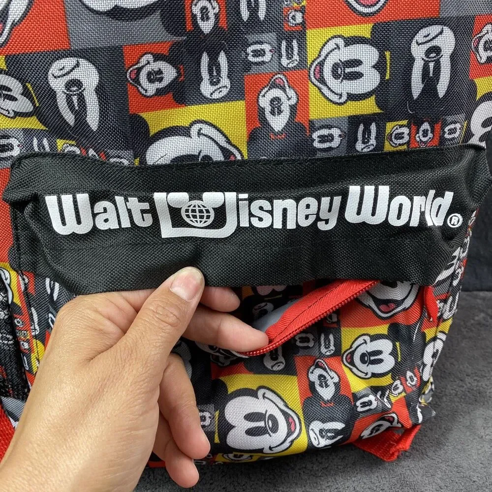 Walt Disney World Parks Mickey Mouse Backpack NWOT Colorful AOP Logo School Bag